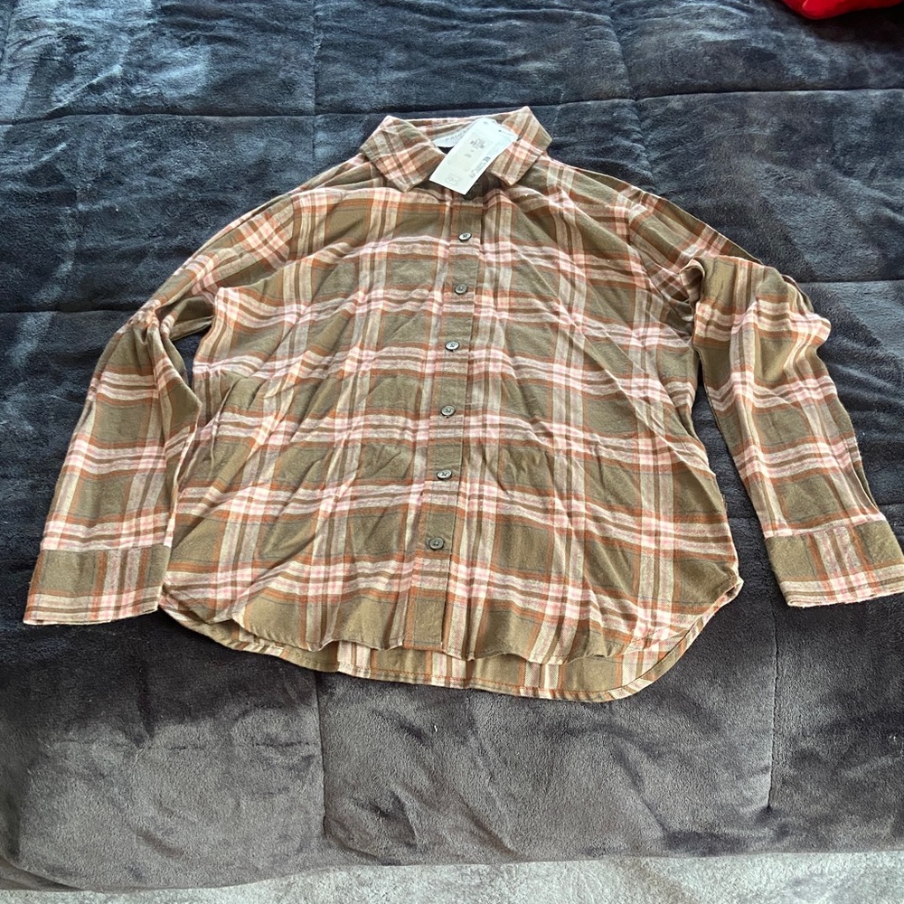 Primark Casual Plaid Shirt - Green and Brown